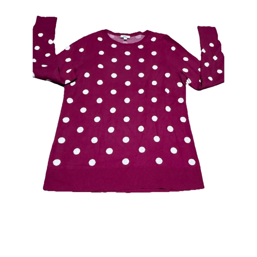 Kim rogers burgundy polka dot shirt Large
